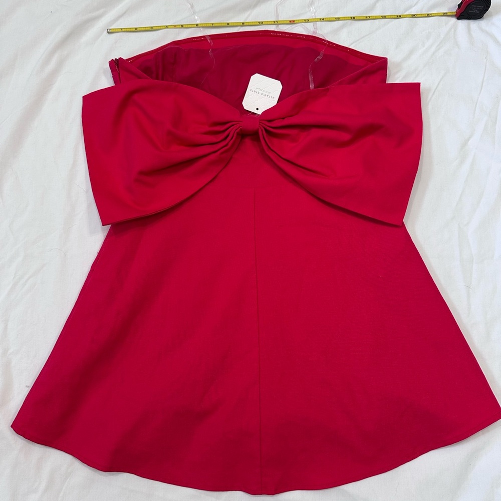 Strapless Red Peplum Dress